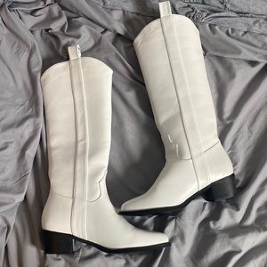 white knee high cowgirl boots